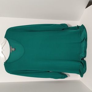Jade Green Kate & Mallory Rounded V Neck Tunic Top with 3/4 Sleeves sz 1X